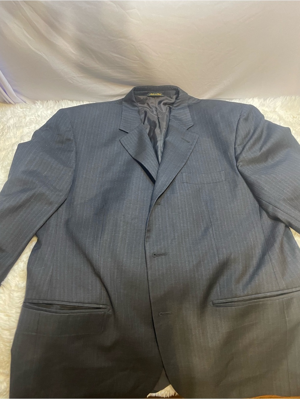 Men's Charcoal Pinstripe Suit Jacket - Elegant Business Blazer